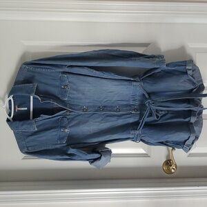Free People Denim Romper Buttons Closure Size S